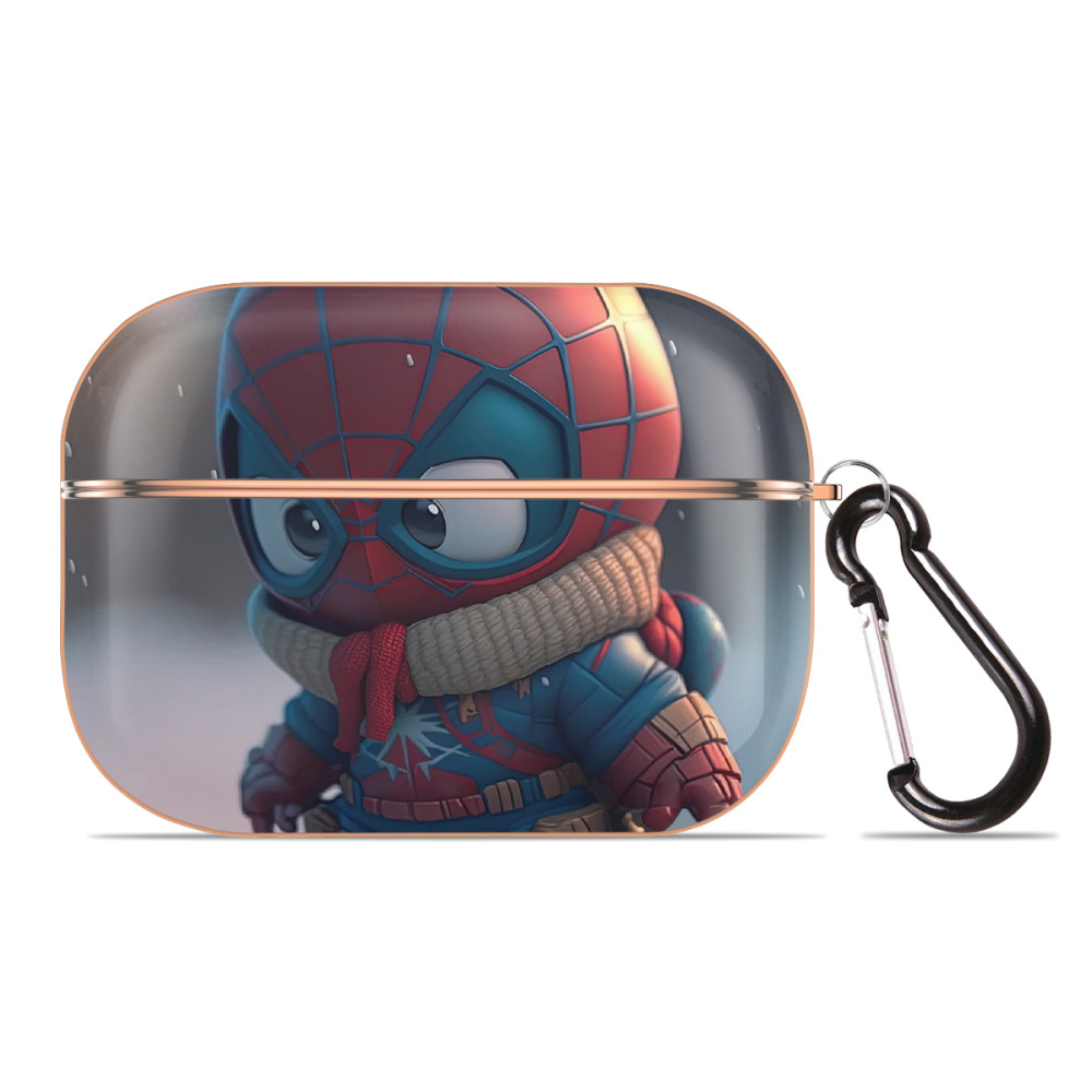 （画像用） Spider Man スパイダーマン 【AirPods Pro用】ハードシェル保護ケース｜耐衝撃・防指紋・カラビナ付き商品仕様