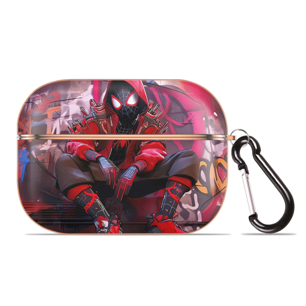 （画像用） Spider Man スパイダーマン 【AirPods Pro用】ハードシェル保護ケース｜耐衝撃・防指紋・カラビナ付き商品仕様