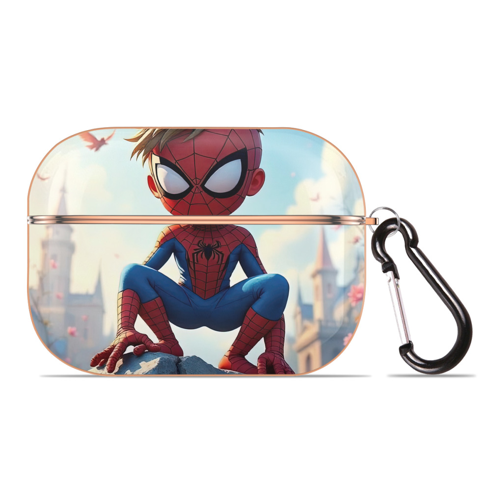 （画像用） Spider Man スパイダーマン 【AirPods Pro用】ハードシェル保護ケース｜耐衝撃・防指紋・カラビナ付き商品仕様