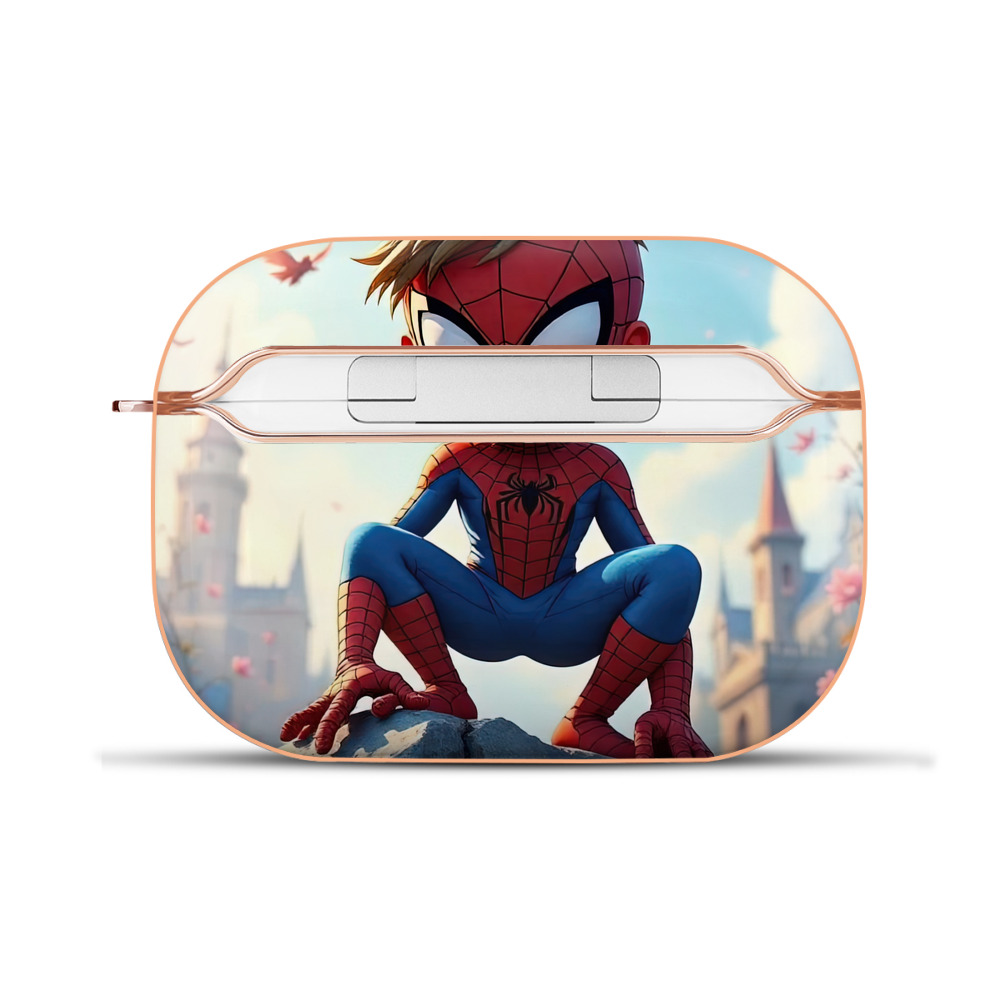 （画像用） Spider Man スパイダーマン 【AirPods Pro用】ハードシェル保護ケース｜耐衝撃・防指紋・カラビナ付き商品仕様