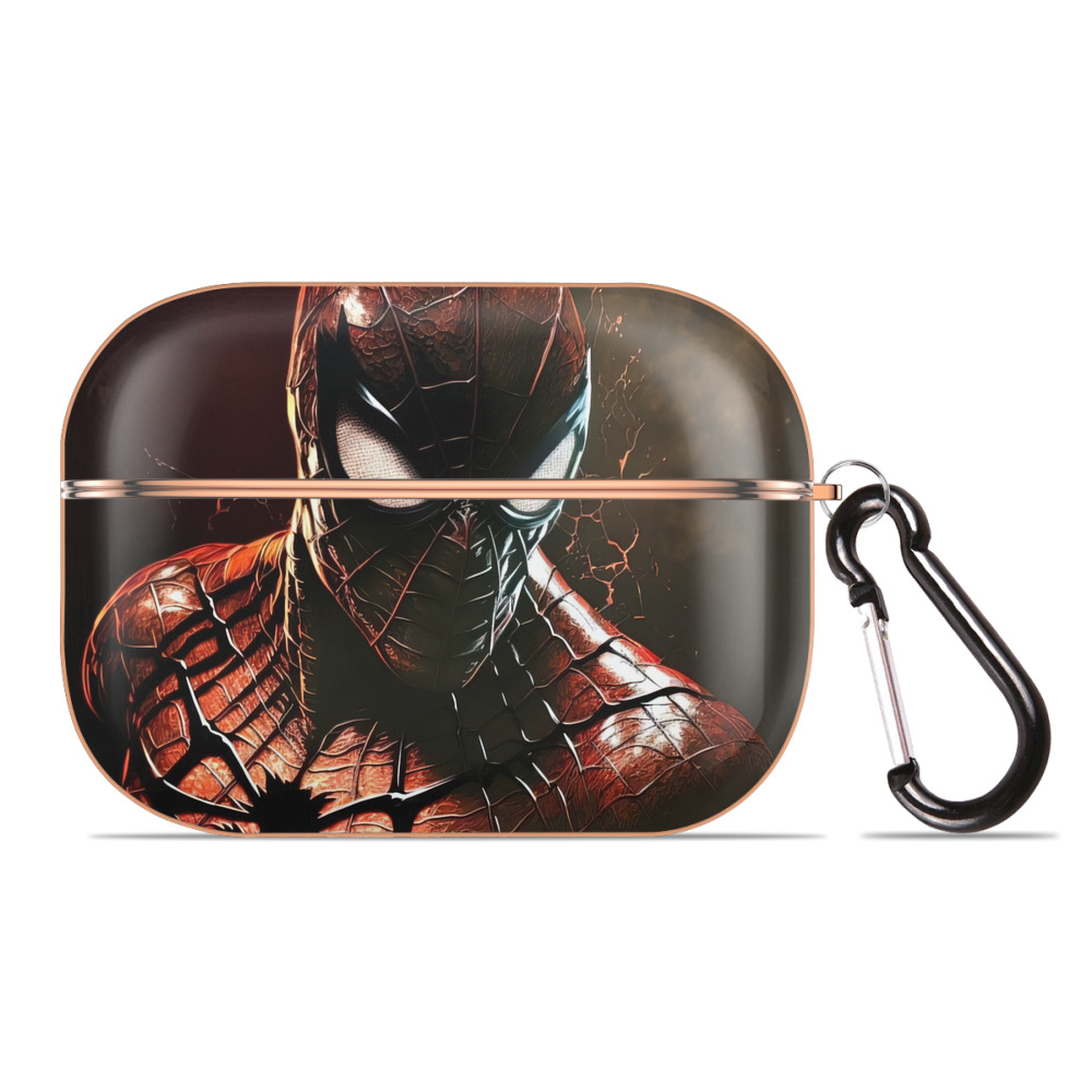 （画像用） Spider Man スパイダーマン 【AirPods Pro用】ハードシェル保護ケース｜耐衝撃・防指紋・カラビナ付き商品仕様