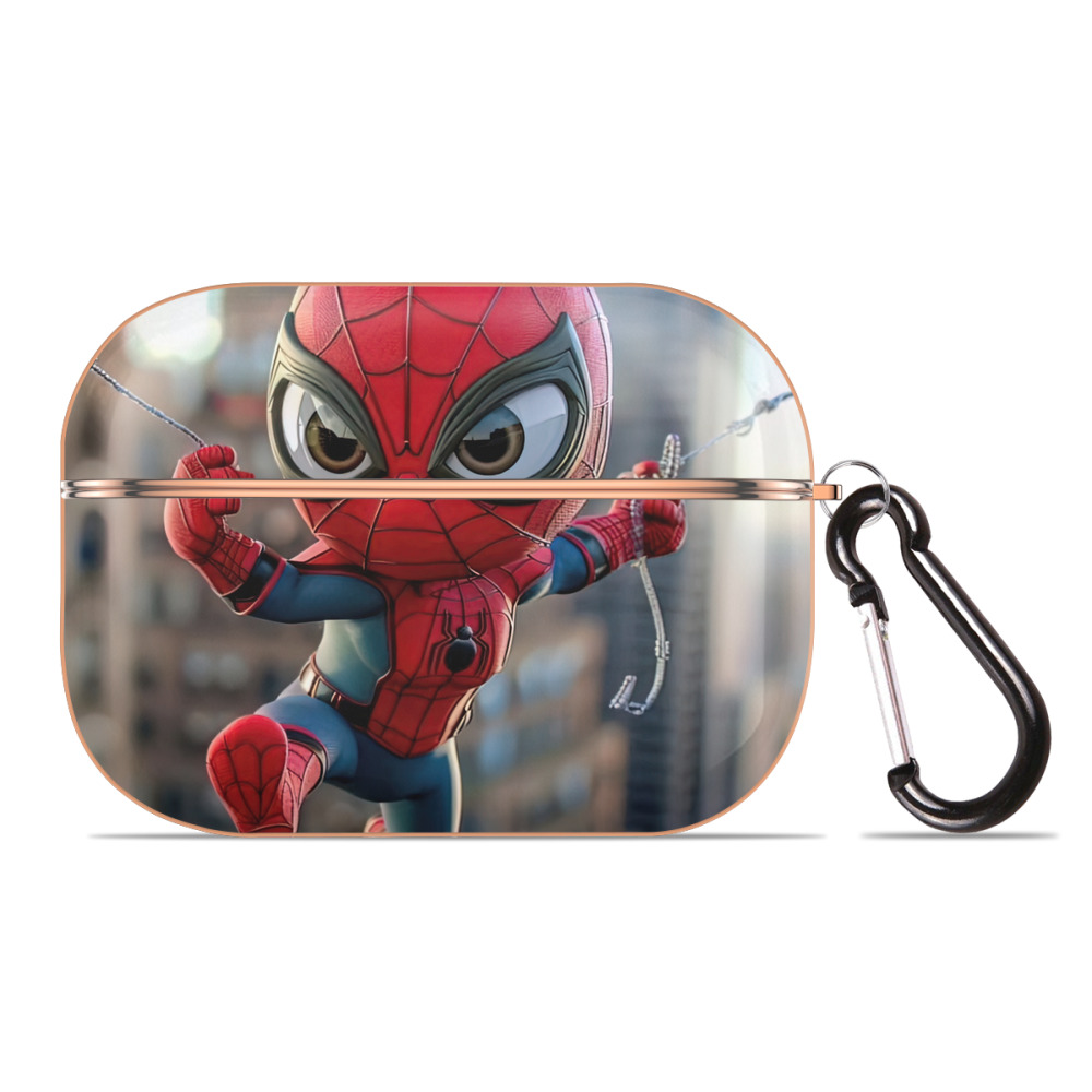 （画像用） Spider Man スパイダーマン 【AirPods Pro用】ハードシェル保護ケース｜耐衝撃・防指紋・カラビナ付き商品仕様