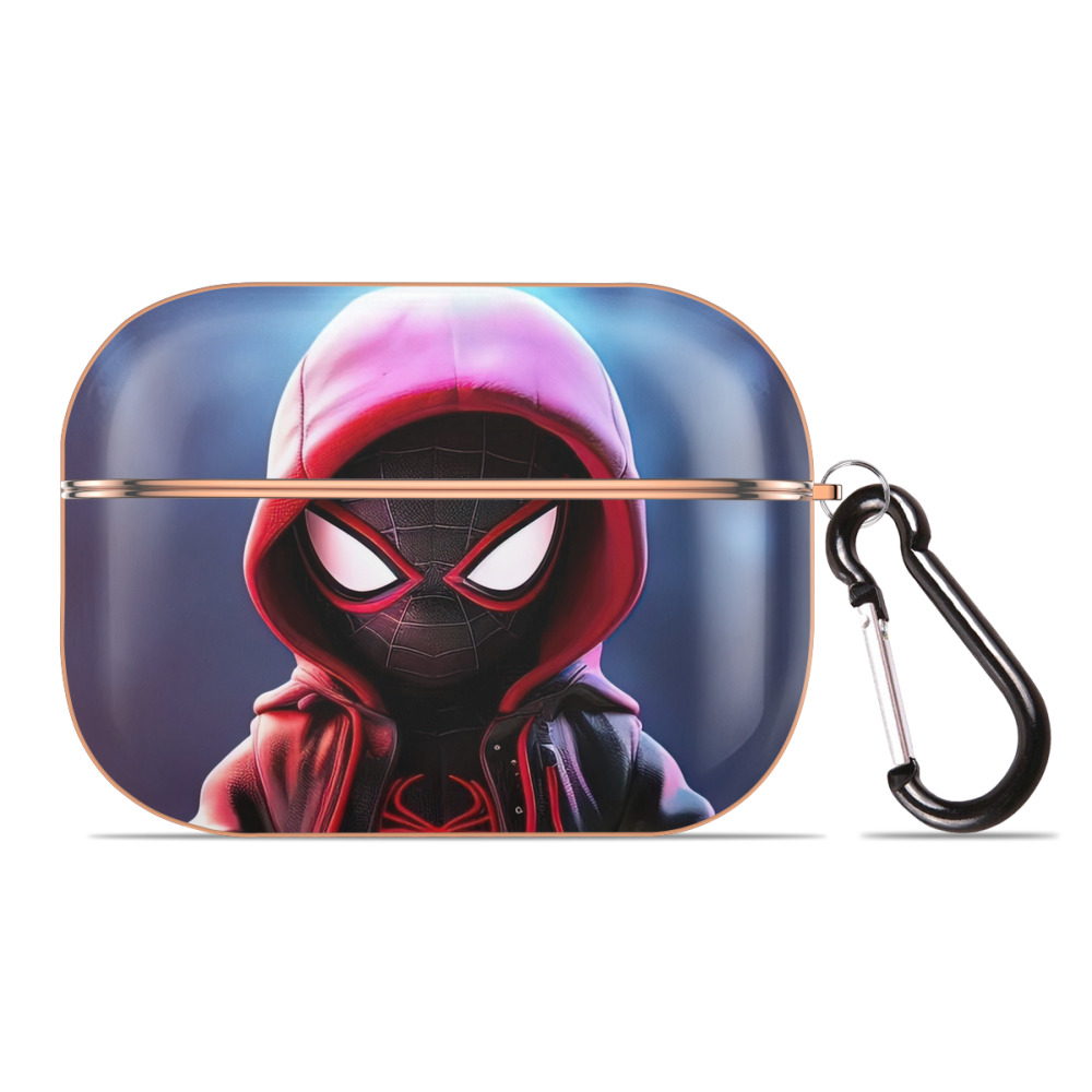 （画像用） Spider Man スパイダーマン 【AirPods Pro用】ハードシェル保護ケース｜耐衝撃・防指紋・カラビナ付き商品仕様