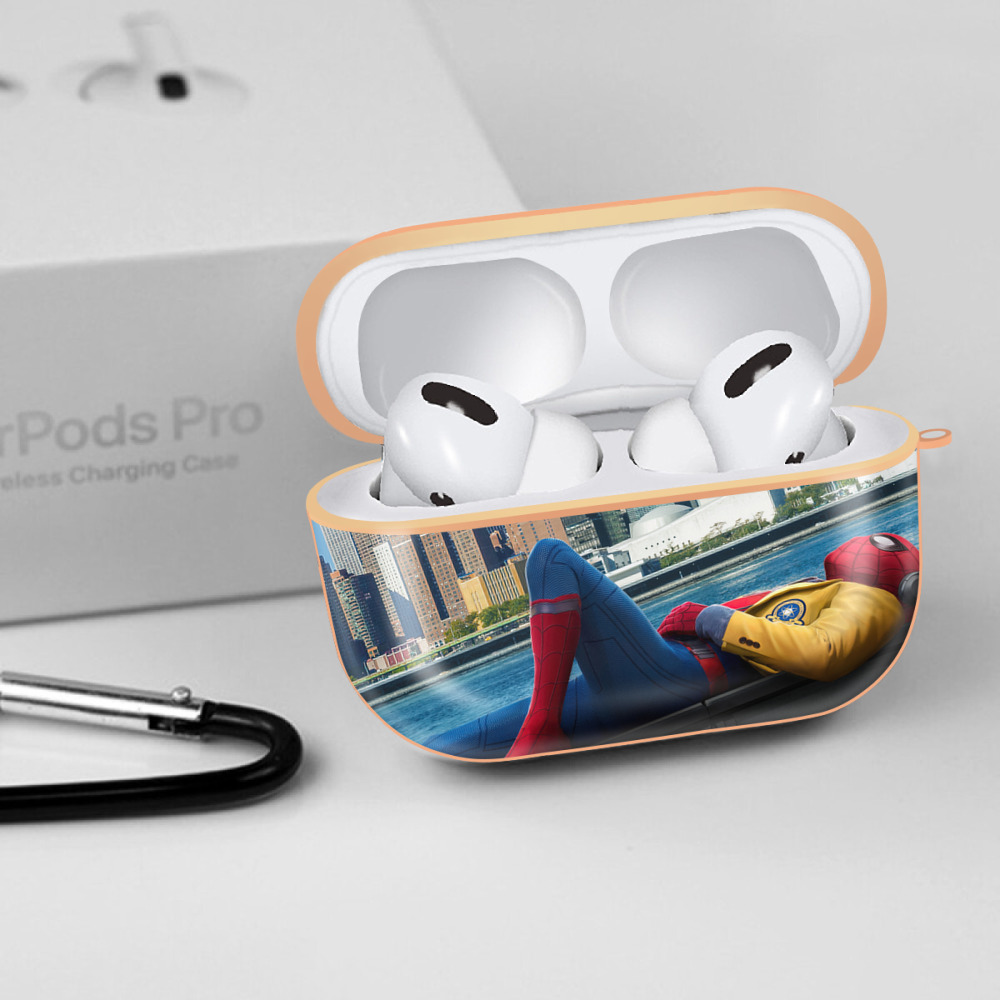 Spider Man スパイダーマン 【AirPods Pro用】ハードシェル保護ケース｜耐衝撃・防指紋・カラビナ付き商品仕様