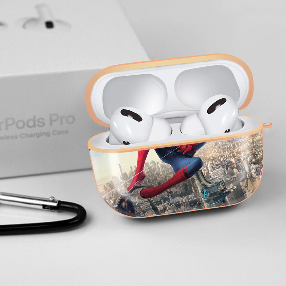 Spider Man スパイダーマン 【AirPods Pro用】ハードシェル保護ケース｜耐衝撃・防指紋・カラビナ付き商品仕様