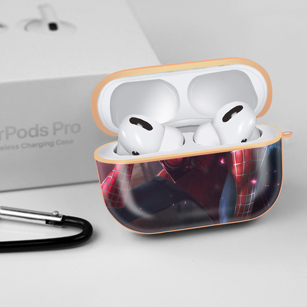 Spider Man スパイダーマン 【AirPods Pro用】ハードシェル保護ケース｜耐衝撃・防指紋・カラビナ付き商品仕様