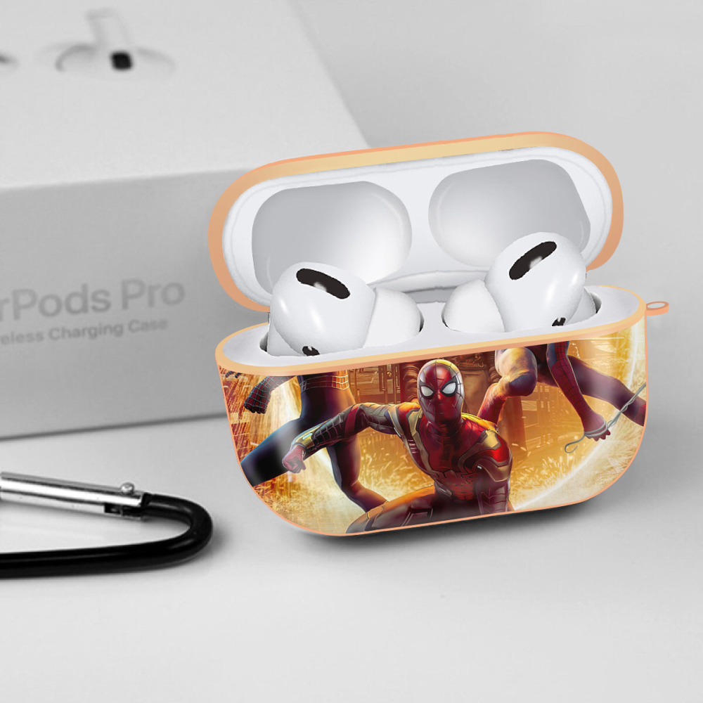 Spider Man スパイダーマン 【AirPods Pro用】ハードシェル保護ケース｜耐衝撃・防指紋・カラビナ付き商品仕様