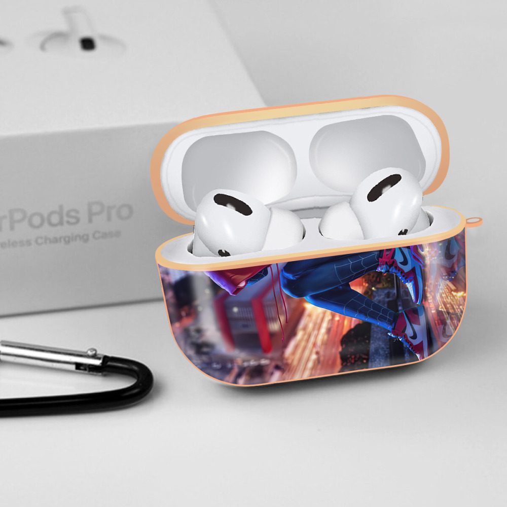 Spider Man スパイダーマン 【AirPods Pro用】ハードシェル保護ケース｜耐衝撃・防指紋・カラビナ付き商品仕様