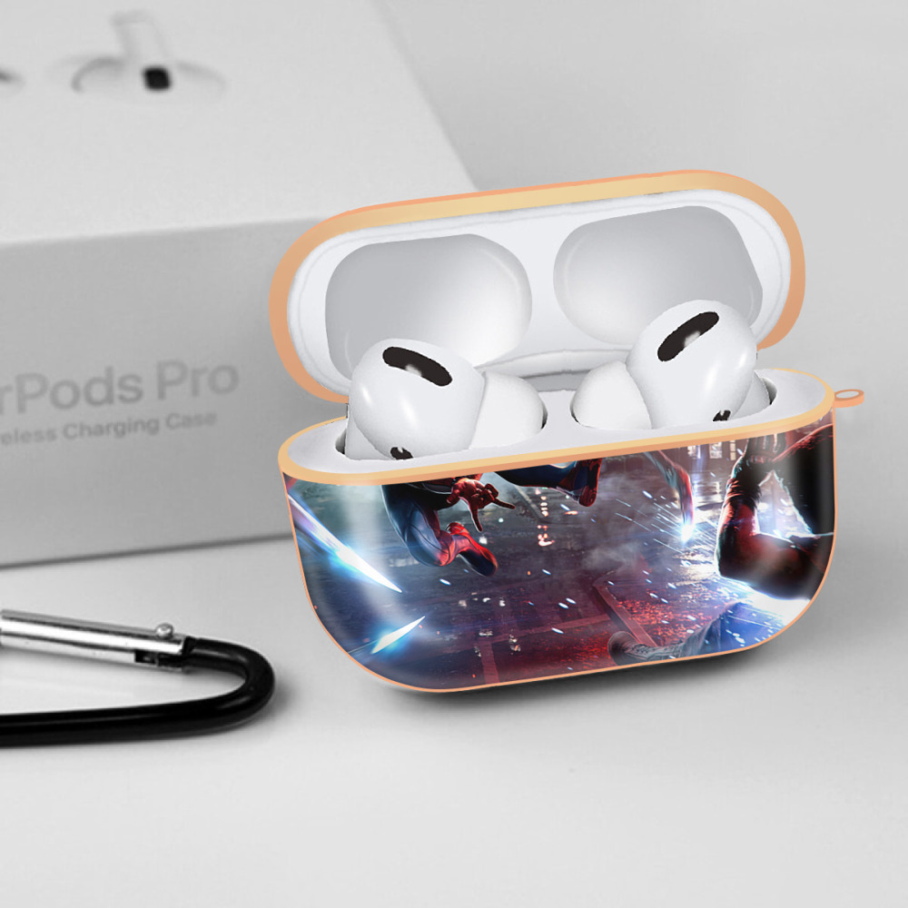 Spider Man スパイダーマン 【AirPods Pro用】ハードシェル保護ケース｜耐衝撃・防指紋・カラビナ付き商品仕様