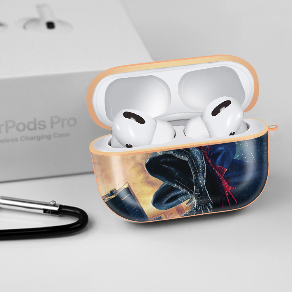 Spider Man スパイダーマン 【AirPods Pro用】ハードシェル保護ケース｜耐衝撃・防指紋・カラビナ付き商品仕様