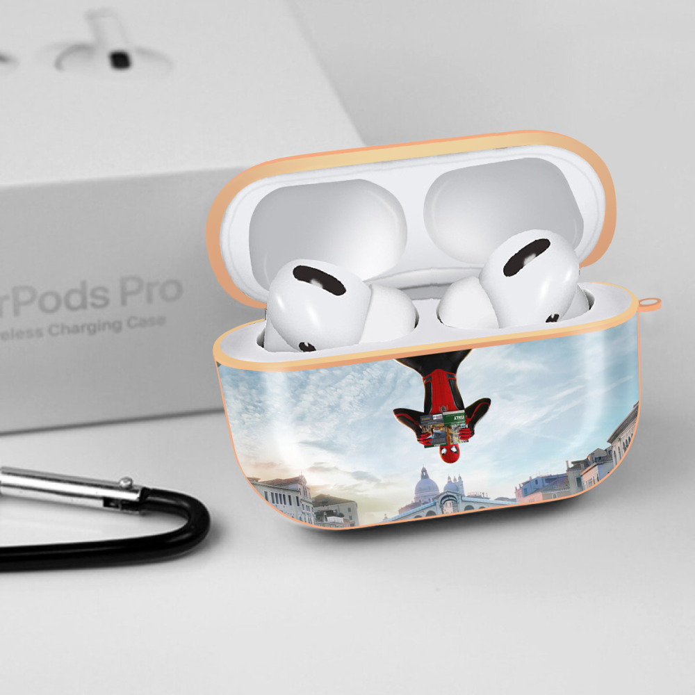 Spider Man スパイダーマン 【AirPods Pro用】ハードシェル保護ケース｜耐衝撃・防指紋・カラビナ付き商品仕様