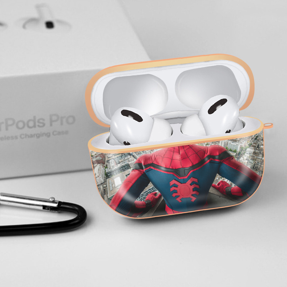 Spider Man スパイダーマン 【AirPods Pro用】ハードシェル保護ケース｜耐衝撃・防指紋・カラビナ付き商品仕様