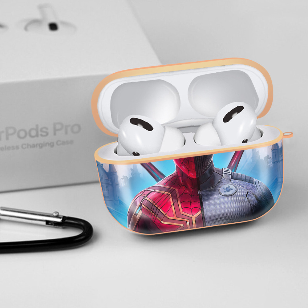 Spider Man スパイダーマン 【AirPods Pro用】ハードシェル保護ケース｜耐衝撃・防指紋・カラビナ付き商品仕様