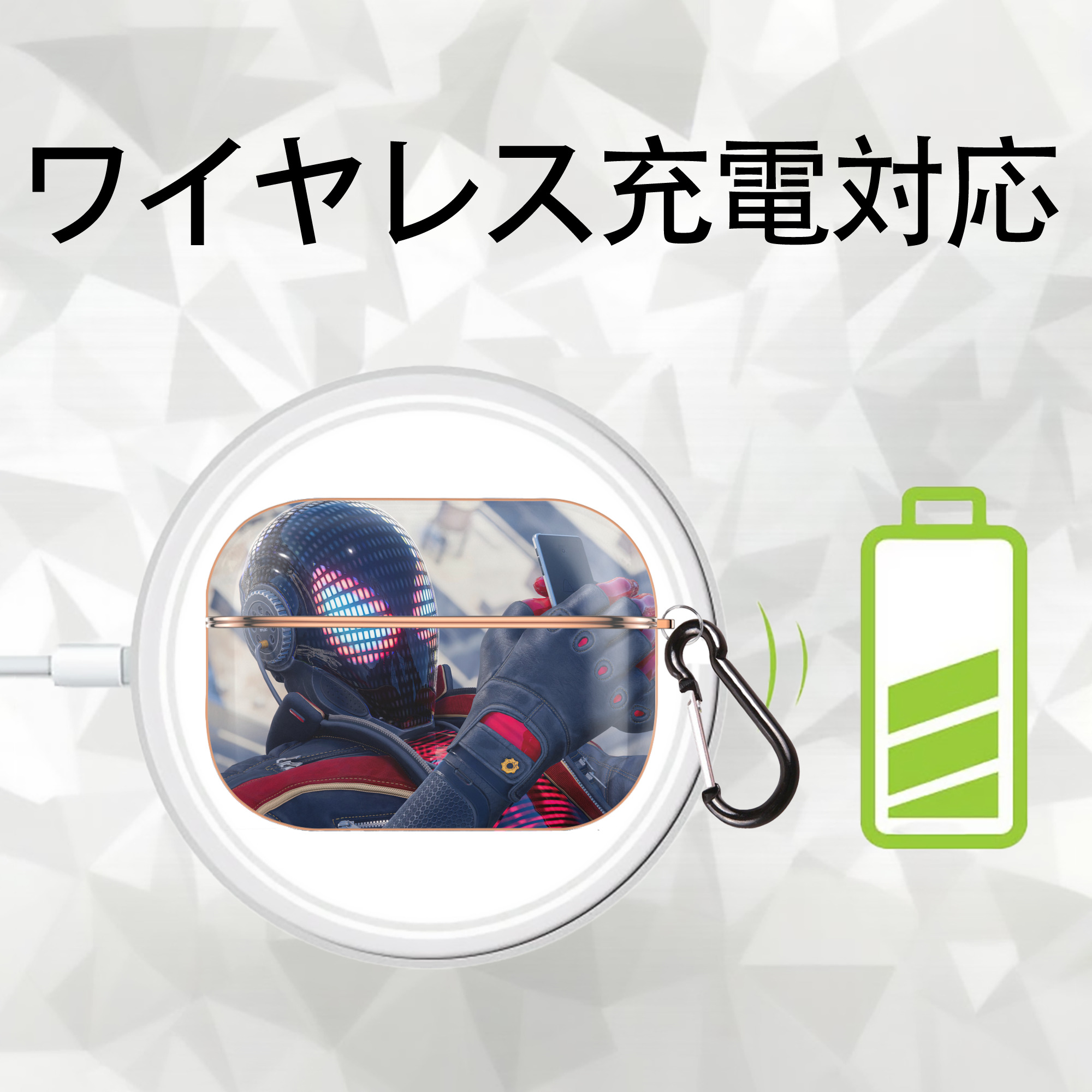 Spider Man スパイダーマン 【AirPods Pro用】ハードシェル保護ケース｜耐衝撃・防指紋・カラビナ付き商品仕様