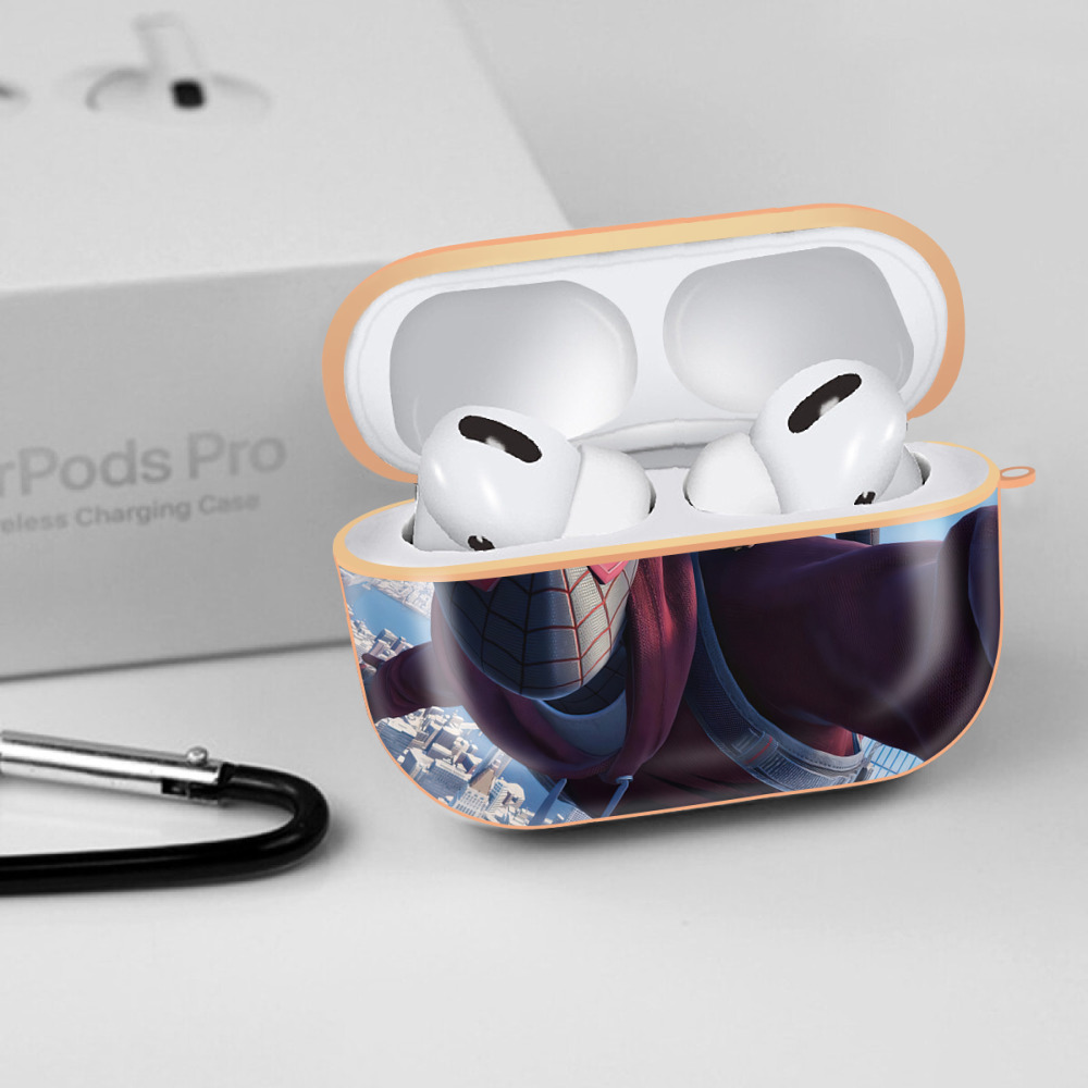 Spider Man スパイダーマン 【AirPods Pro用】ハードシェル保護ケース｜耐衝撃・防指紋・カラビナ付き商品仕様