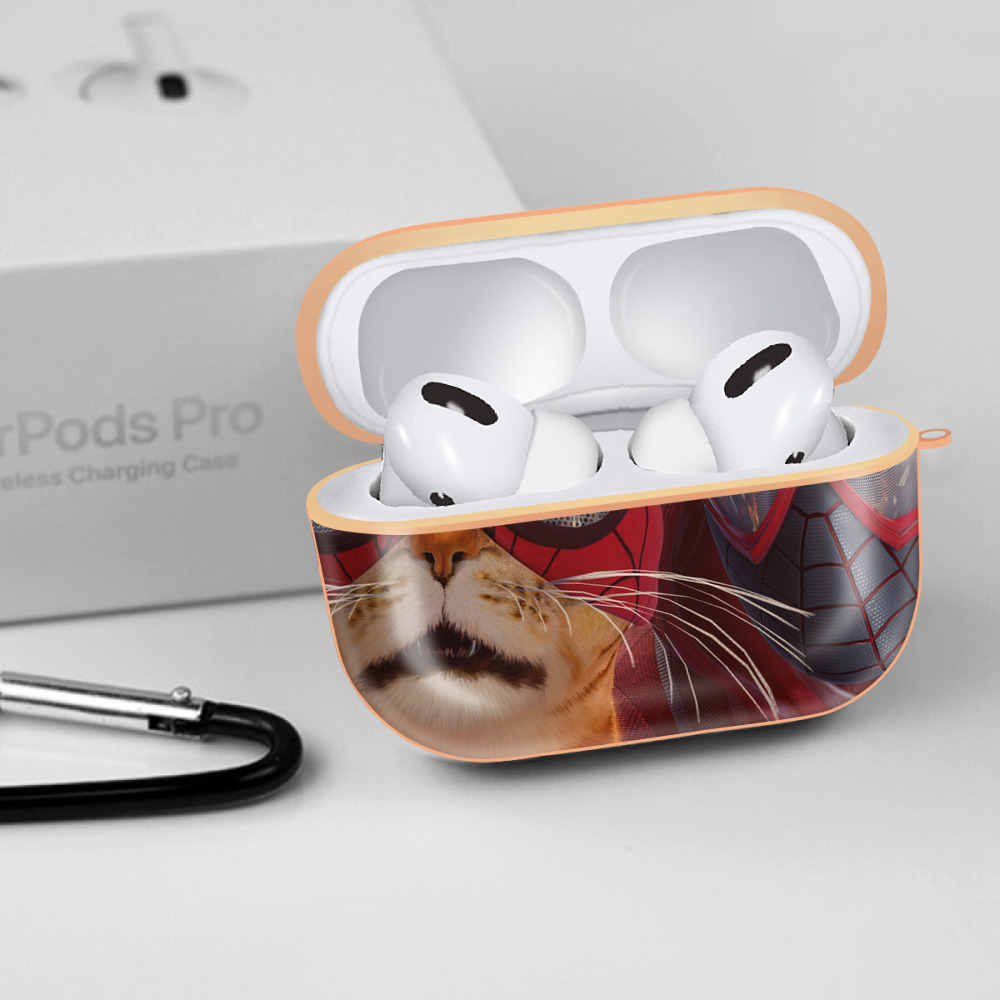 Spider Man スパイダーマン 【AirPods Pro用】ハードシェル保護ケース｜耐衝撃・防指紋・カラビナ付き商品仕様