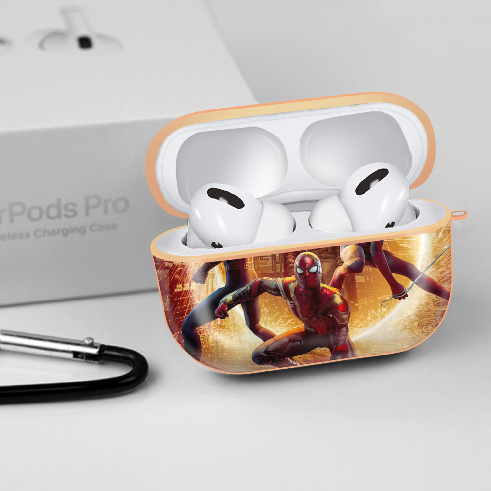 Spider Man スパイダーマン 【AirPods Pro用】ハードシェル保護ケース｜耐衝撃・防指紋・カラビナ付き商品仕様