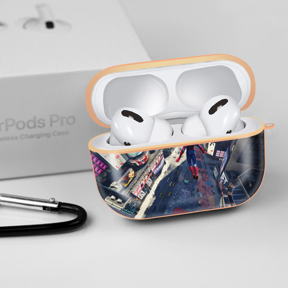 Spider Man スパイダーマン 【AirPods Pro用】ハードシェル保護ケース｜耐衝撃・防指紋・カラビナ付き商品仕様