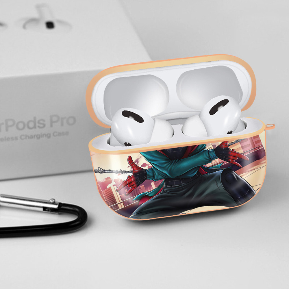 Spider Man スパイダーマン 【AirPods Pro用】ハードシェル保護ケース｜耐衝撃・防指紋・カラビナ付き商品仕様