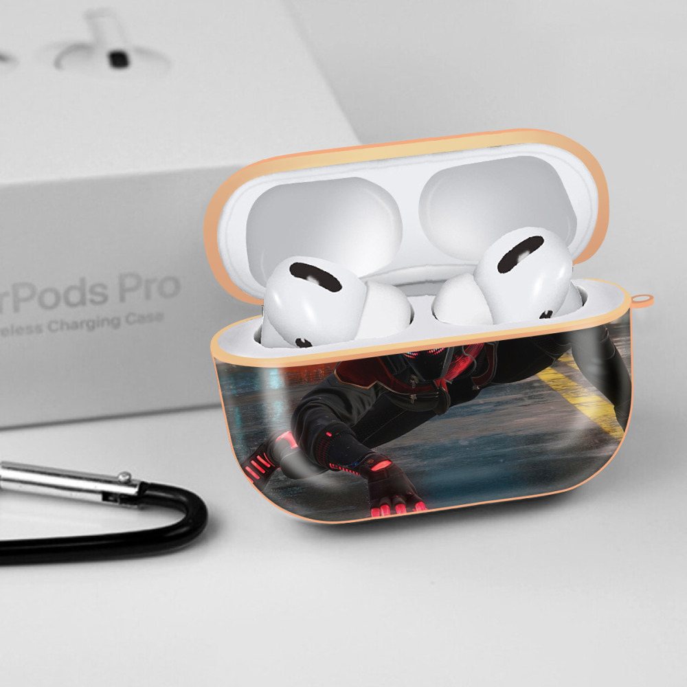 Spider Man スパイダーマン 【AirPods Pro用】ハードシェル保護ケース｜耐衝撃・防指紋・カラビナ付き商品仕様