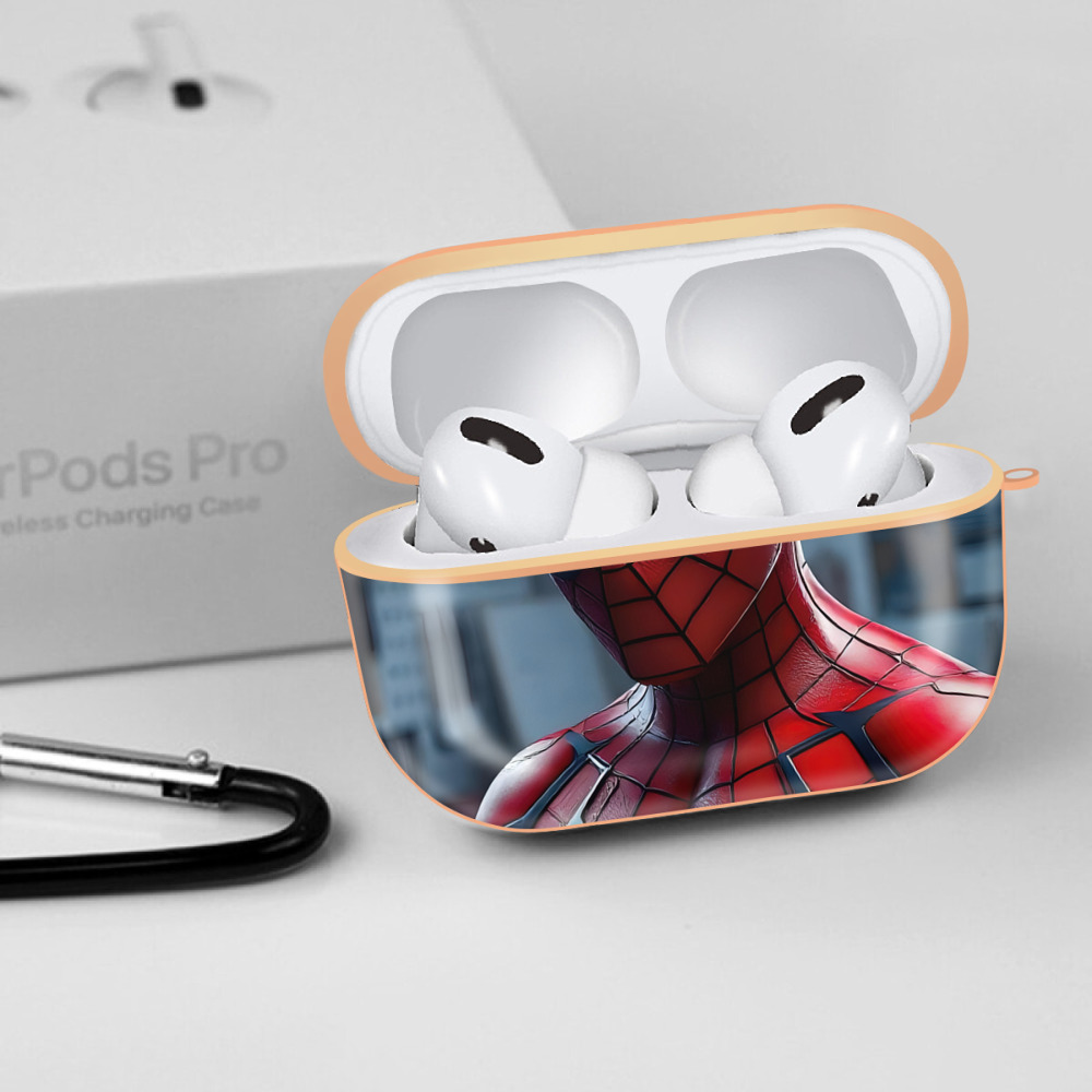 Spider Man スパイダーマン 【AirPods Pro用】ハードシェル保護ケース｜耐衝撃・防指紋・カラビナ付き商品仕様