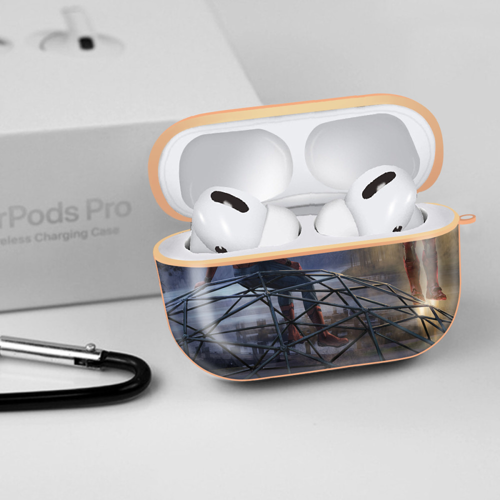 Spider Man スパイダーマン 【AirPods Pro用】ハードシェル保護ケース｜耐衝撃・防指紋・カラビナ付き商品仕様