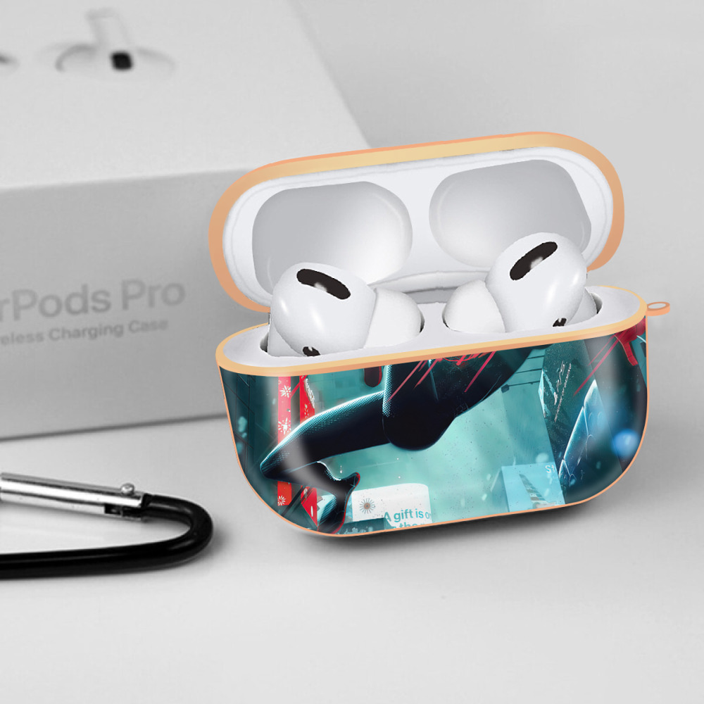 Spider Man スパイダーマン 【AirPods Pro用】ハードシェル保護ケース｜耐衝撃・防指紋・カラビナ付き商品仕様