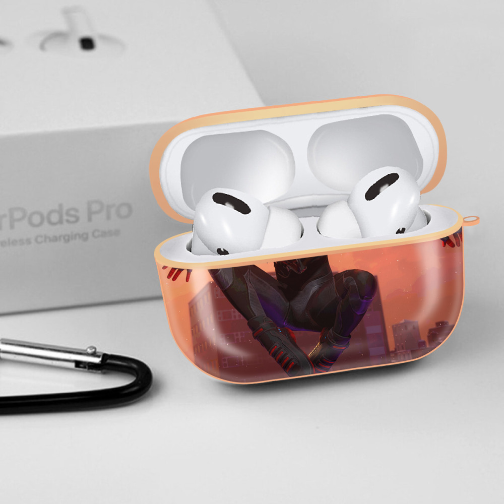 Spider Man スパイダーマン 【AirPods Pro用】ハードシェル保護ケース｜耐衝撃・防指紋・カラビナ付き商品仕様