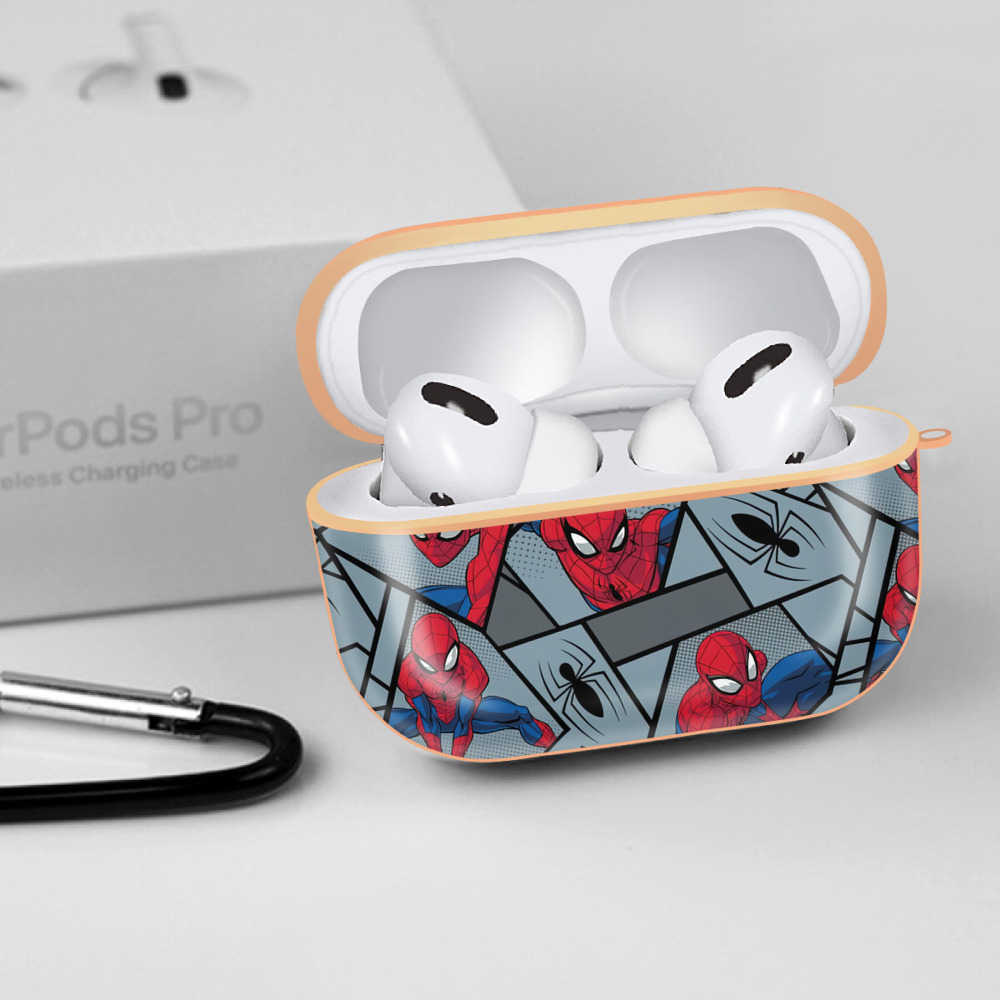 Spider Man スパイダーマン 【AirPods Pro用】ハードシェル保護ケース｜耐衝撃・防指紋・カラビナ付き商品仕様