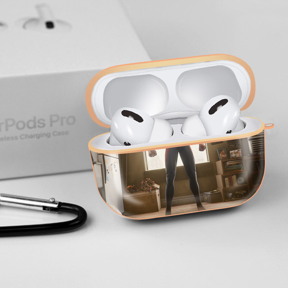 Spider Man スパイダーマン 【AirPods Pro用】ハードシェル保護ケース｜耐衝撃・防指紋・カラビナ付き商品仕様