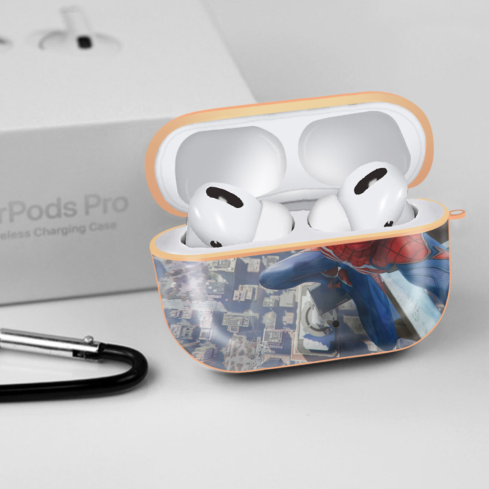 Spider Man スパイダーマン 【AirPods Pro用】ハードシェル保護ケース｜耐衝撃・防指紋・カラビナ付き商品仕様