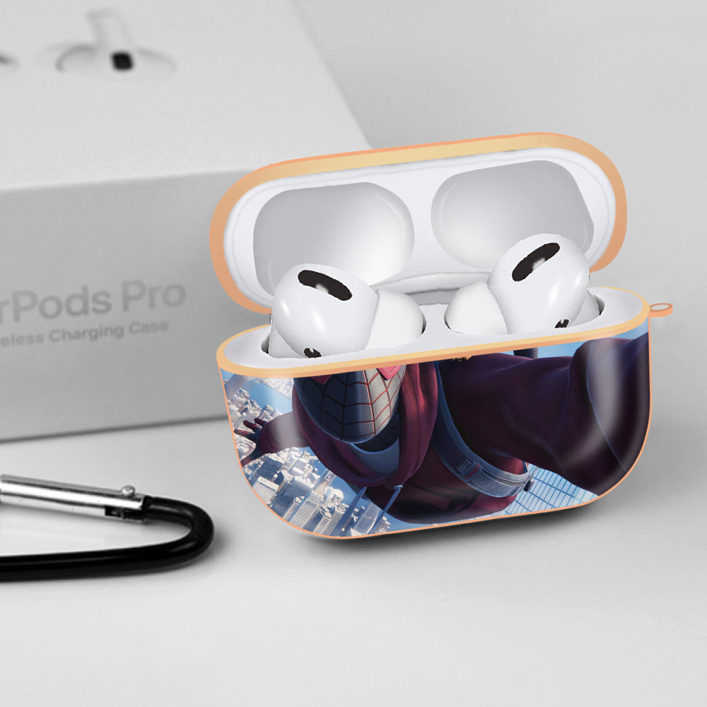 Spider Man スパイダーマン 【AirPods Pro用】ハードシェル保護ケース｜耐衝撃・防指紋・カラビナ付き商品仕様