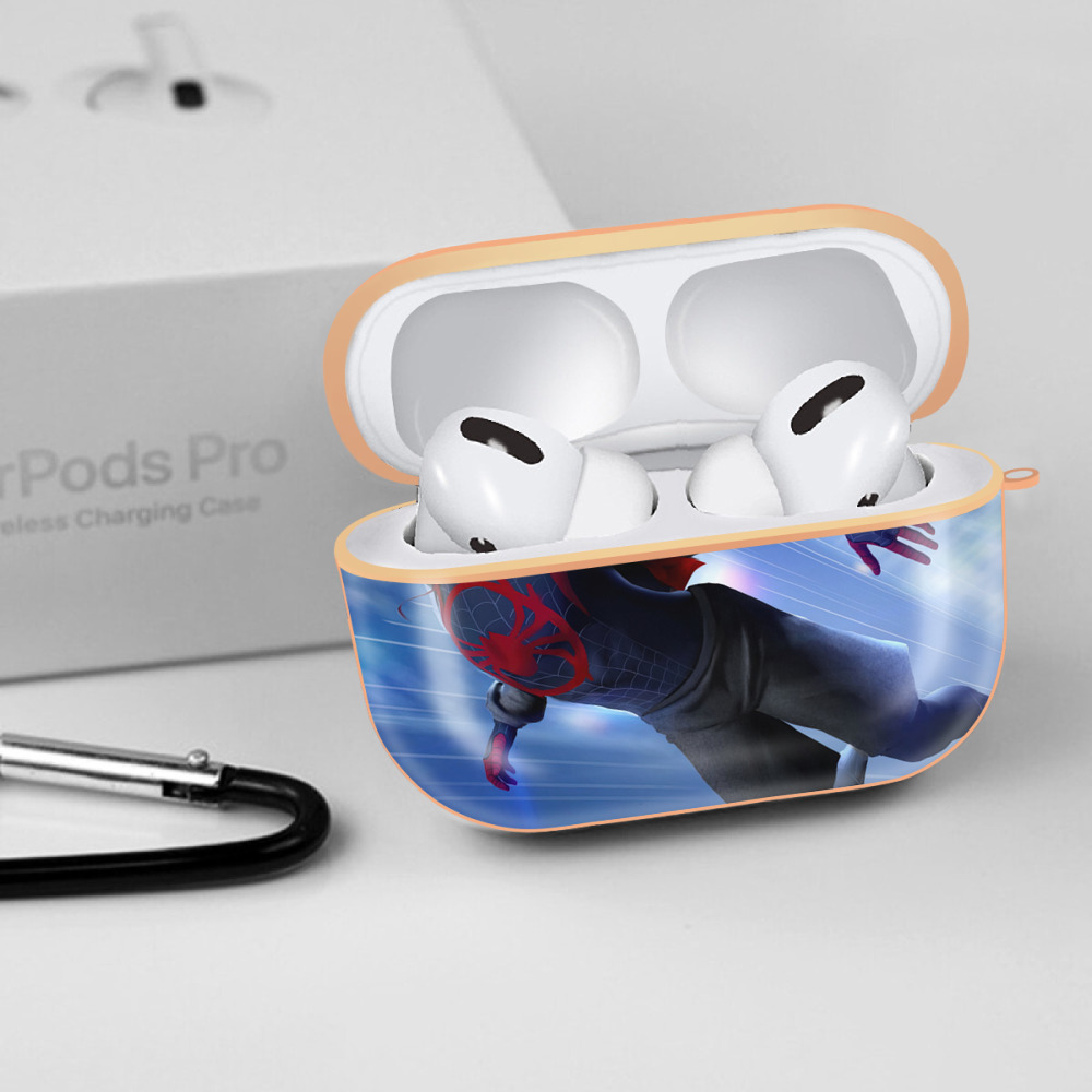 Spider Man スパイダーマン 【AirPods Pro用】ハードシェル保護ケース｜耐衝撃・防指紋・カラビナ付き商品仕様