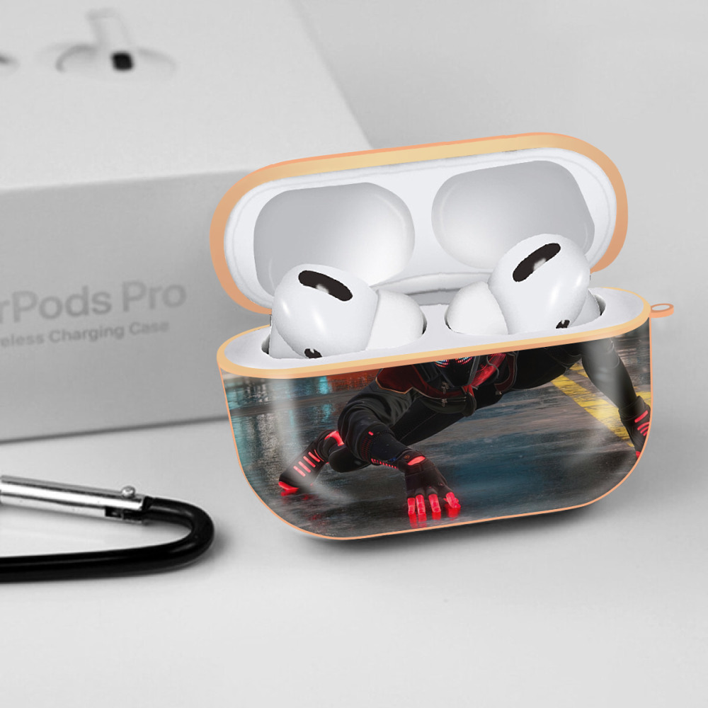 Spider Man スパイダーマン 【AirPods Pro用】ハードシェル保護ケース｜耐衝撃・防指紋・カラビナ付き商品仕様