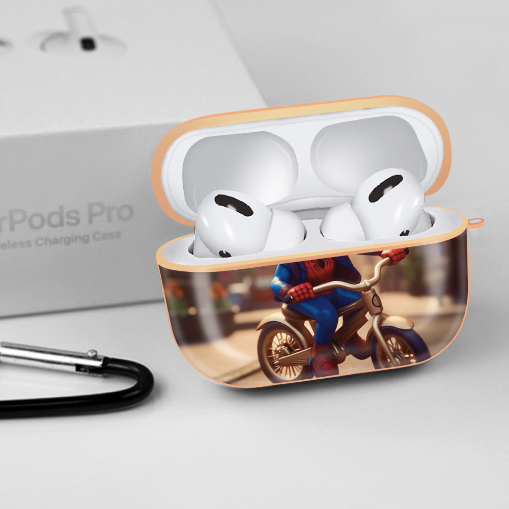 Spider Man スパイダーマン 【AirPods Pro用】ハードシェル保護ケース｜耐衝撃・防指紋・カラビナ付き商品仕様
