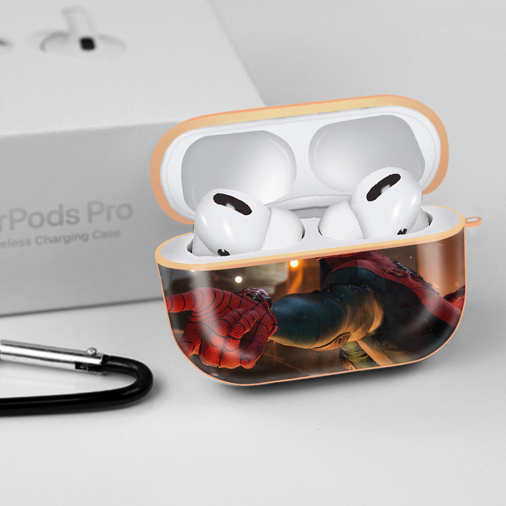 Spider Man スパイダーマン 【AirPods Pro用】ハードシェル保護ケース｜耐衝撃・防指紋・カラビナ付き商品仕様