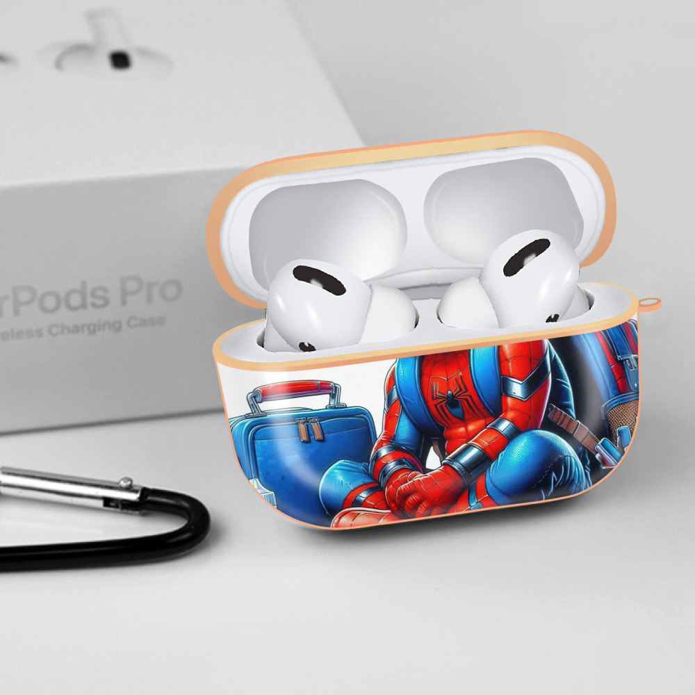 Spider Man スパイダーマン 【AirPods Pro用】ハードシェル保護ケース｜耐衝撃・防指紋・カラビナ付き商品仕様