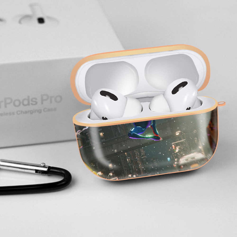 Spider Man スパイダーマン 【AirPods Pro用】ハードシェル保護ケース｜耐衝撃・防指紋・カラビナ付き商品仕様