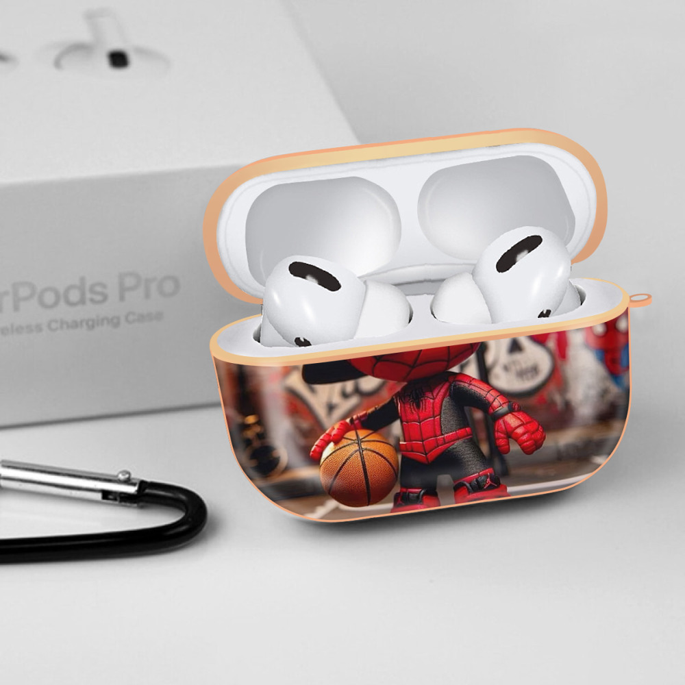 Spider Man スパイダーマン 【AirPods Pro用】ハードシェル保護ケース｜耐衝撃・防指紋・カラビナ付き商品仕様