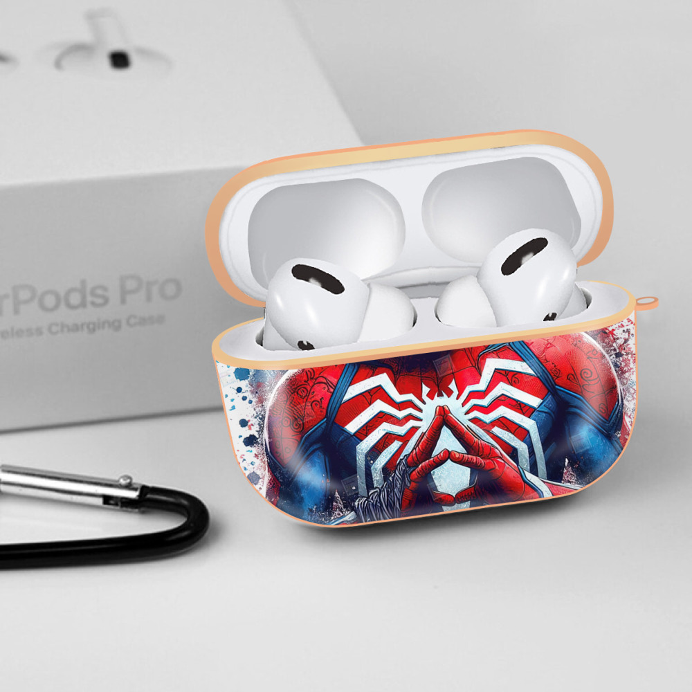 Spider Man スパイダーマン 【AirPods Pro用】ハードシェル保護ケース｜耐衝撃・防指紋・カラビナ付き商品仕様