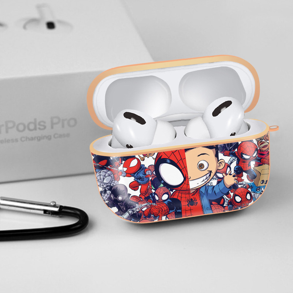 Spider Man スパイダーマン 【AirPods Pro用】ハードシェル保護ケース｜耐衝撃・防指紋・カラビナ付き商品仕様