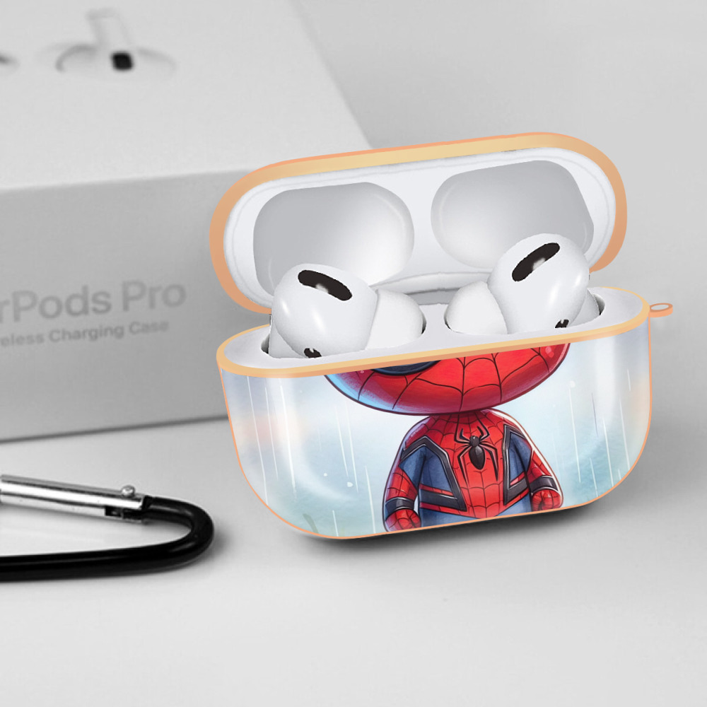 Spider Man スパイダーマン 【AirPods Pro用】ハードシェル保護ケース｜耐衝撃・防指紋・カラビナ付き商品仕様
