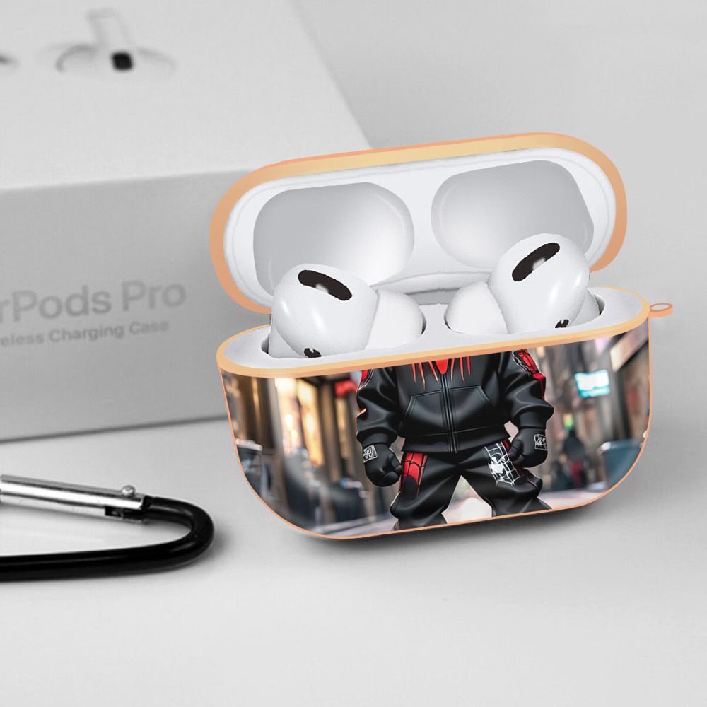 Spider Man スパイダーマン 【AirPods Pro用】ハードシェル保護ケース｜耐衝撃・防指紋・カラビナ付き商品仕様