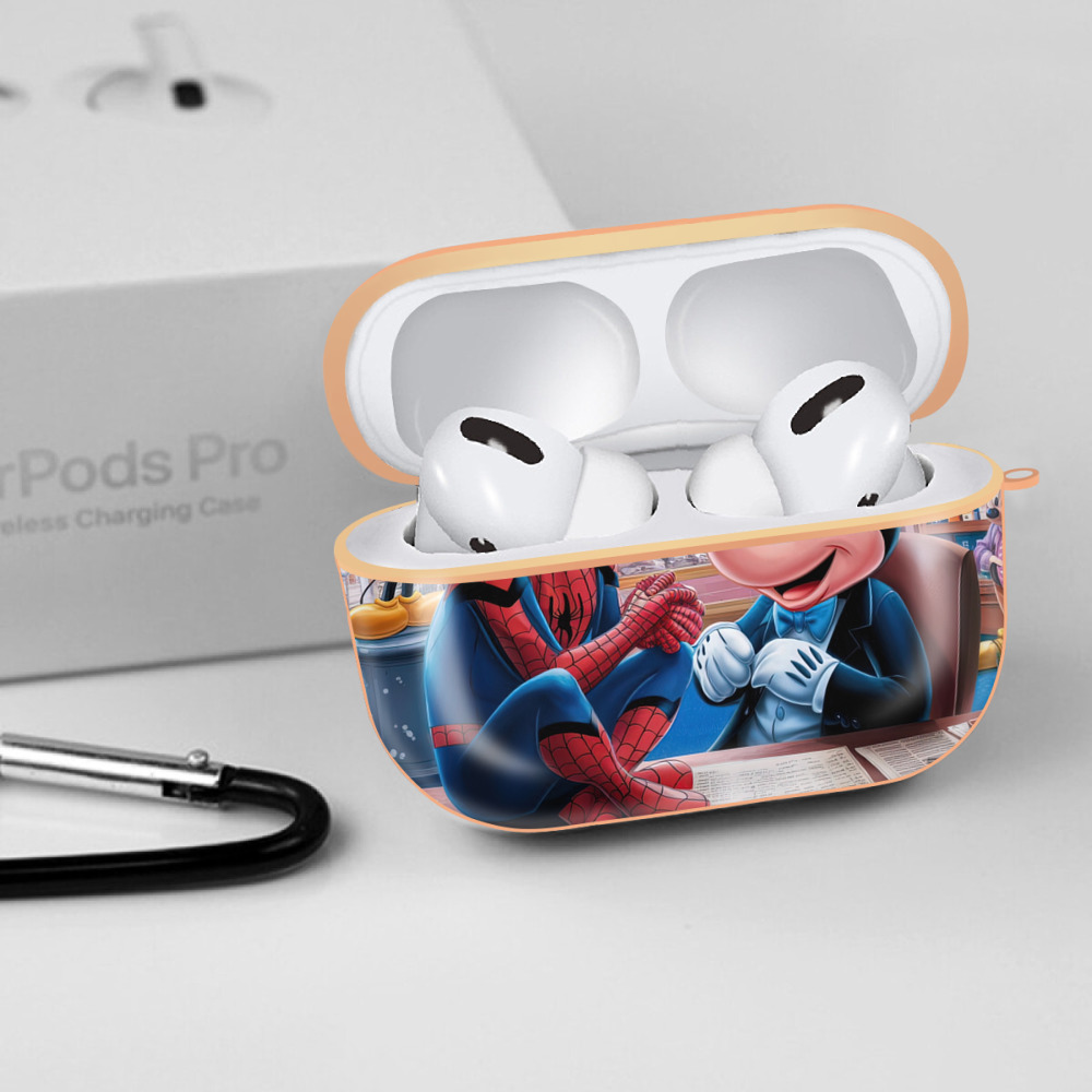 Spider Man スパイダーマン 【AirPods Pro用】ハードシェル保護ケース｜耐衝撃・防指紋・カラビナ付き商品仕様