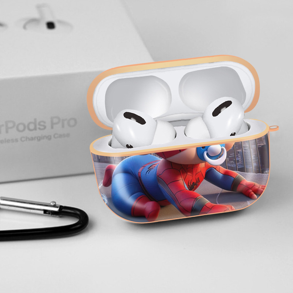 Spider Man スパイダーマン 【AirPods Pro用】ハードシェル保護ケース｜耐衝撃・防指紋・カラビナ付き商品仕様