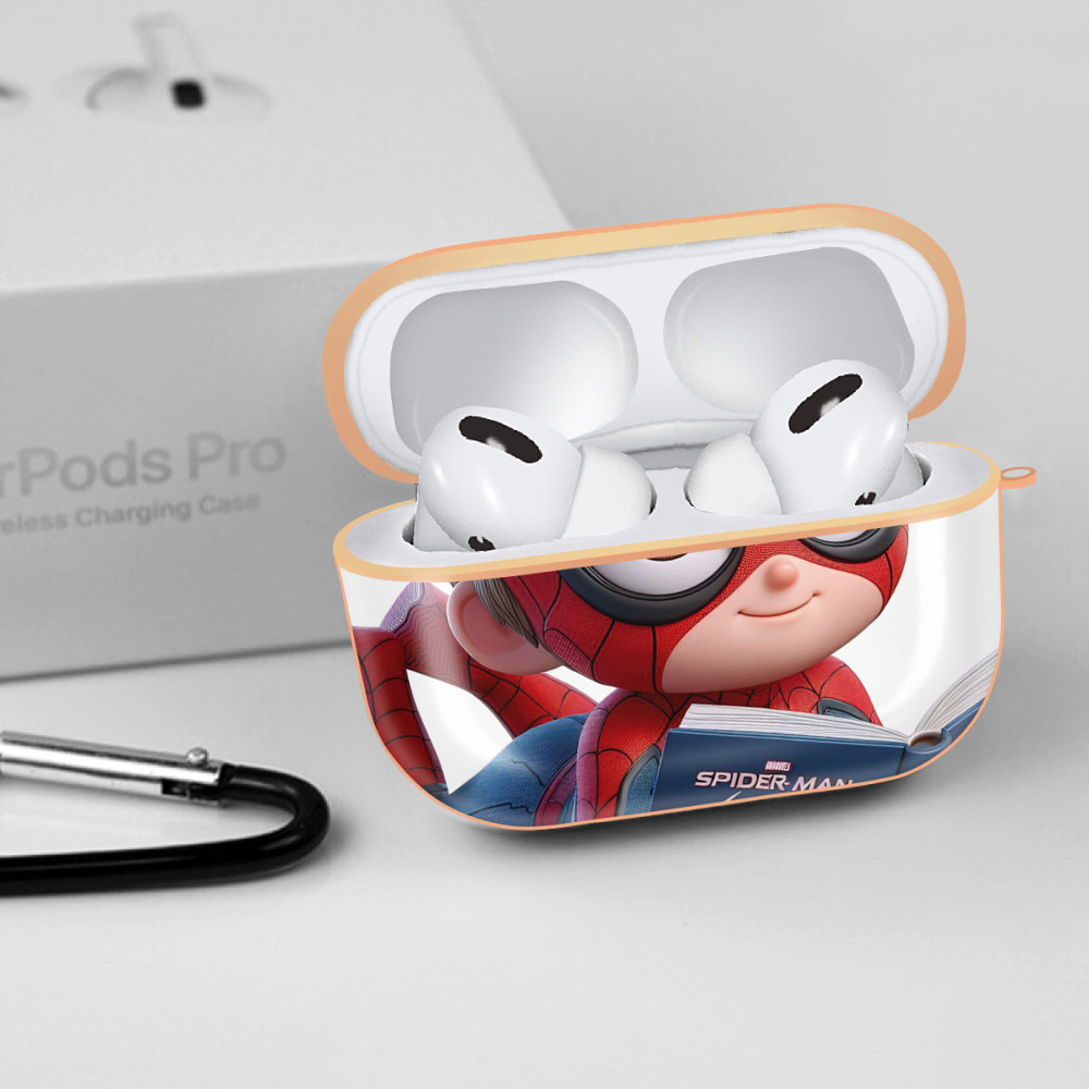 Spider Man スパイダーマン 【AirPods Pro用】ハードシェル保護ケース｜耐衝撃・防指紋・カラビナ付き商品仕様
