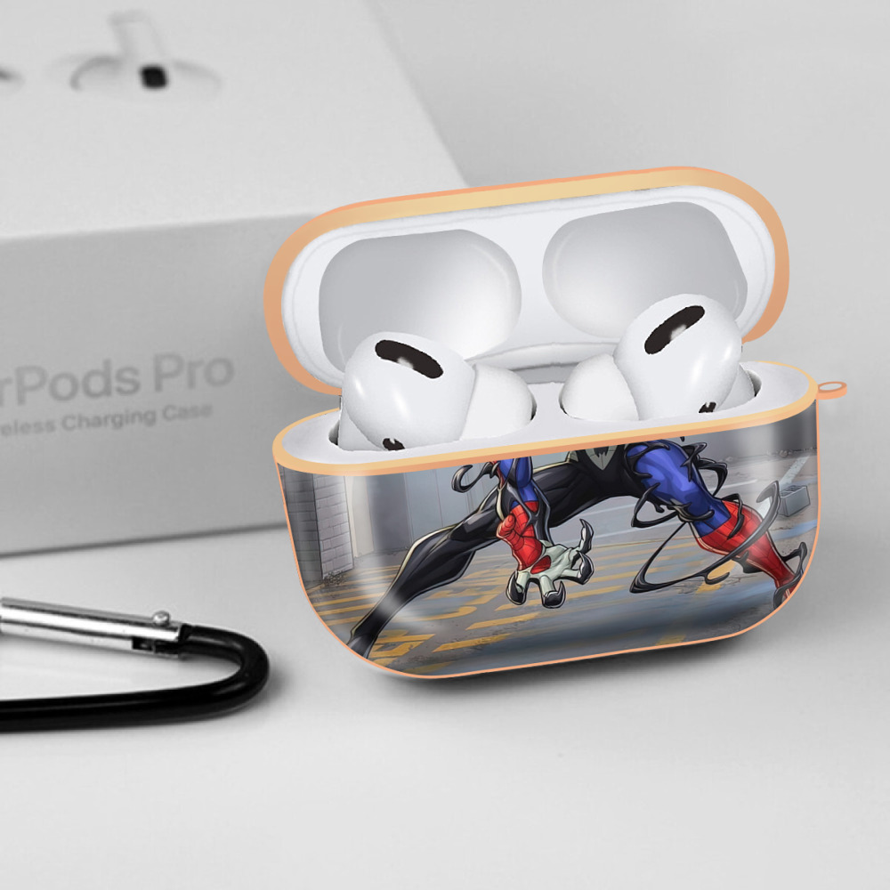Spider Man スパイダーマン 【AirPods Pro用】ハードシェル保護ケース｜耐衝撃・防指紋・カラビナ付き商品仕様