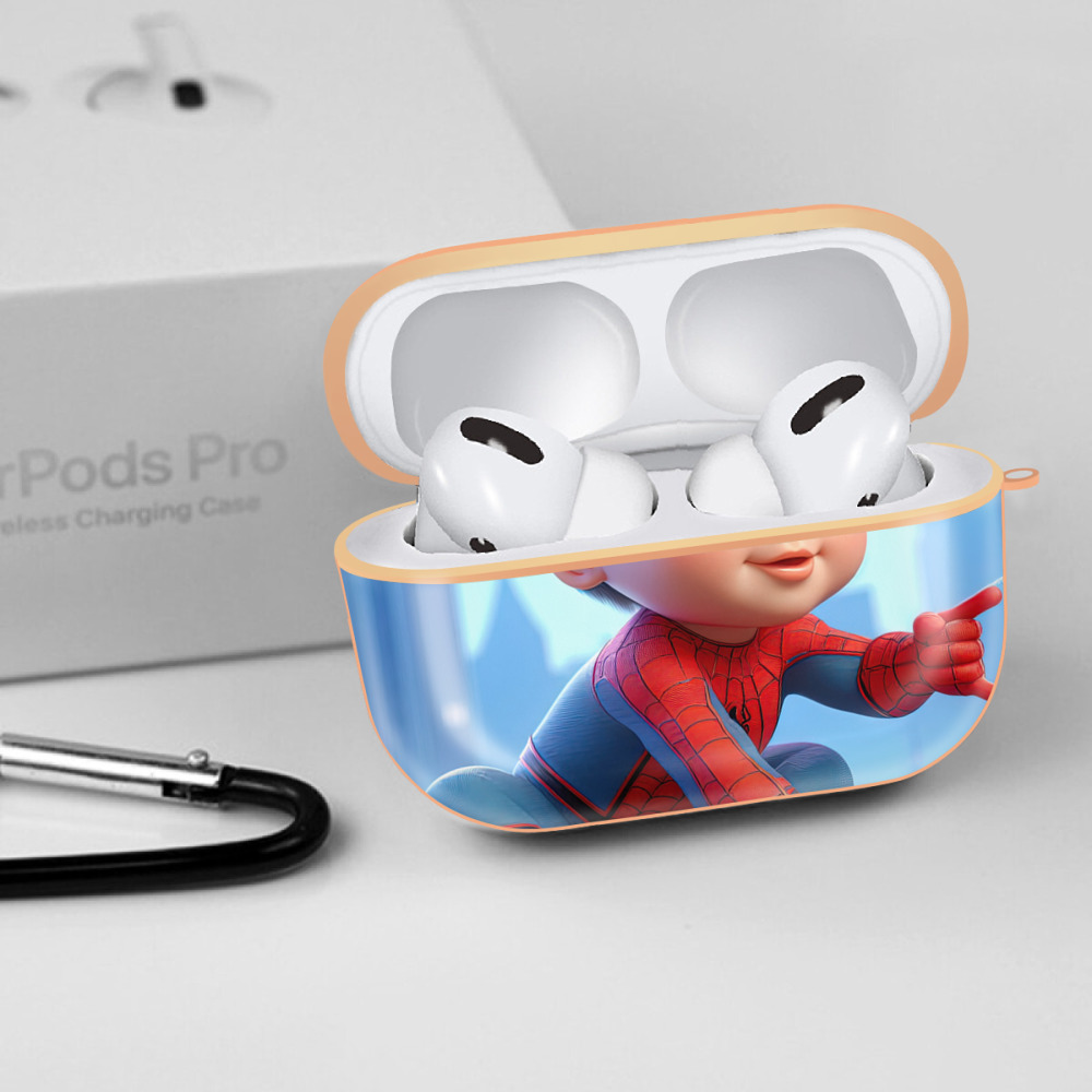 Spider Man スパイダーマン 【AirPods Pro用】ハードシェル保護ケース｜耐衝撃・防指紋・カラビナ付き商品仕様