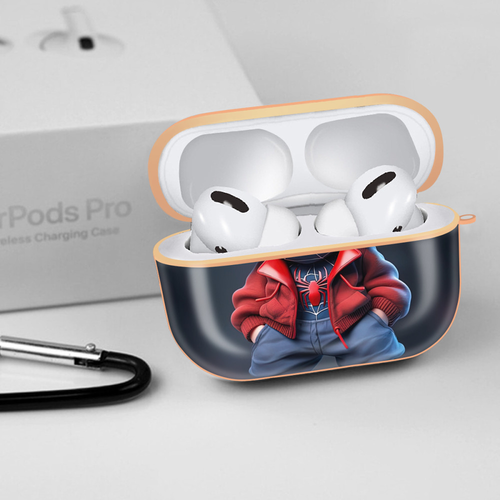 Spider Man スパイダーマン 【AirPods Pro用】ハードシェル保護ケース｜耐衝撃・防指紋・カラビナ付き商品仕様