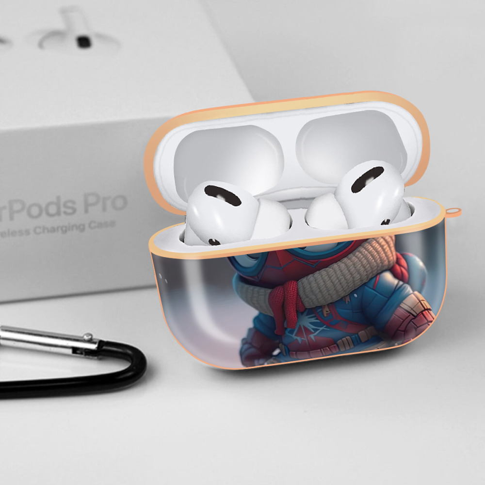 Spider Man スパイダーマン 【AirPods Pro用】ハードシェル保護ケース｜耐衝撃・防指紋・カラビナ付き商品仕様